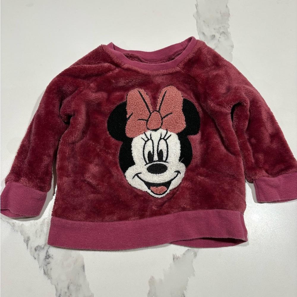 Disney Kids Minnie Mouse Plush Sweatshirt - Burgundy